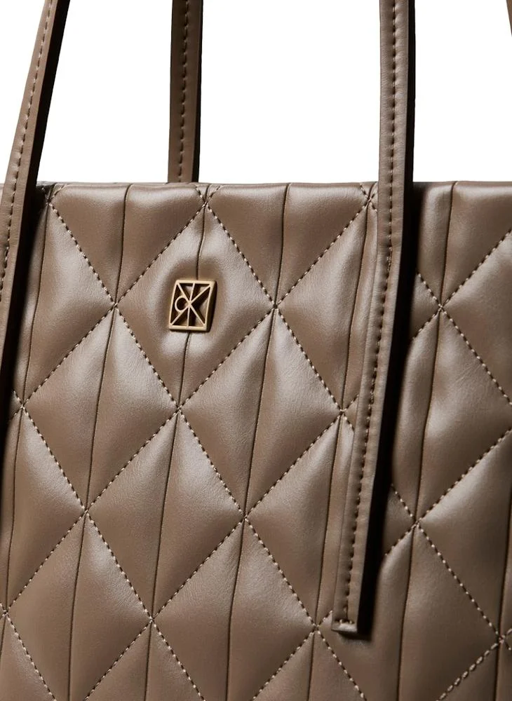 CALVIN KLEIN  Quilted Emblem Logo Small Tote Bag for Women | Best Price UAE